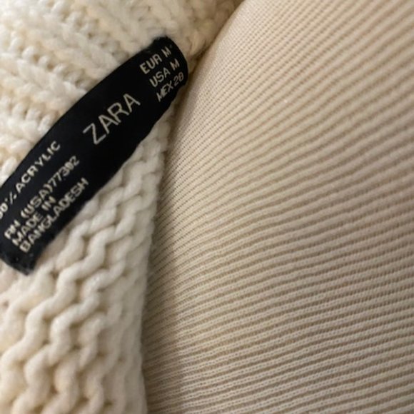 Zara Sweater White Belt Long M - Picture 6 of 15